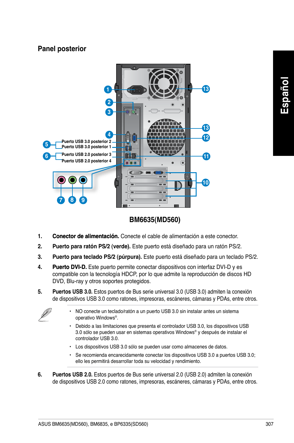 Es pa ño l es pa ño l | Asus BP6335 User Manual | Page 309 / 510