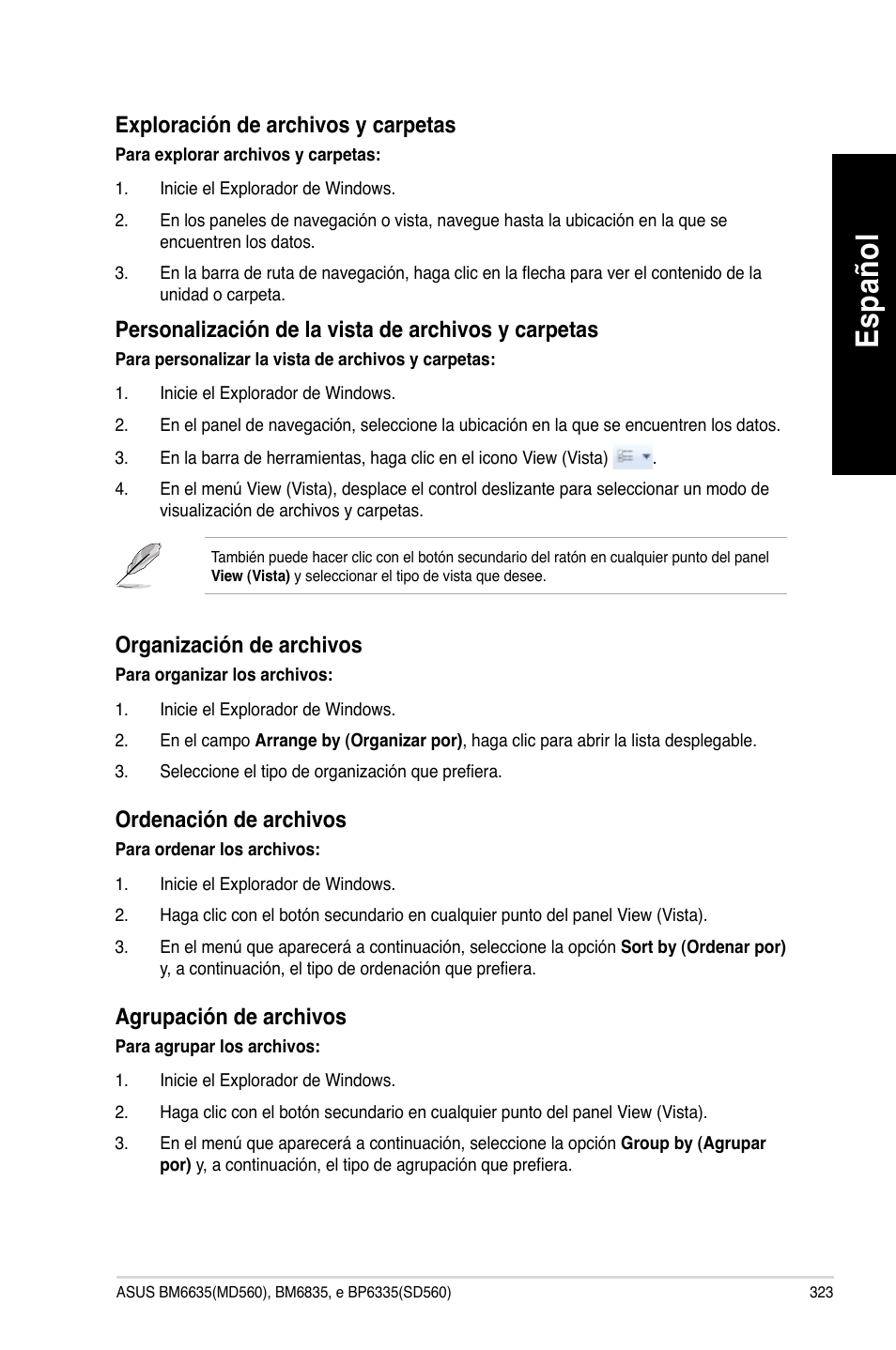 Es pa ño l es pa ño l | Asus BP6335 User Manual | Page 325 / 510