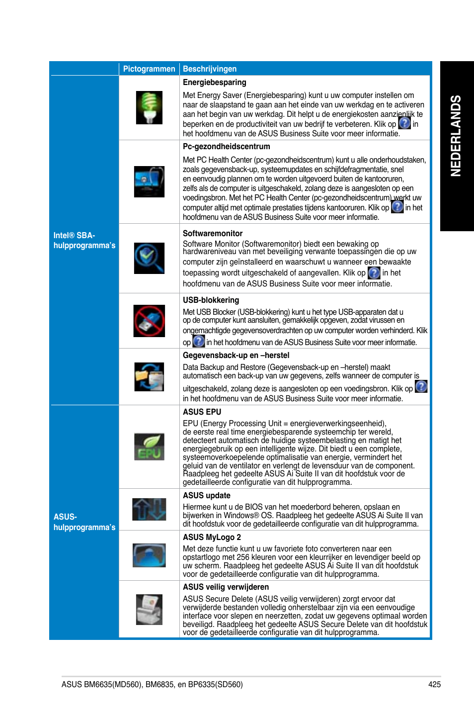 Nederlands | Asus BP6335 User Manual | Page 427 / 510