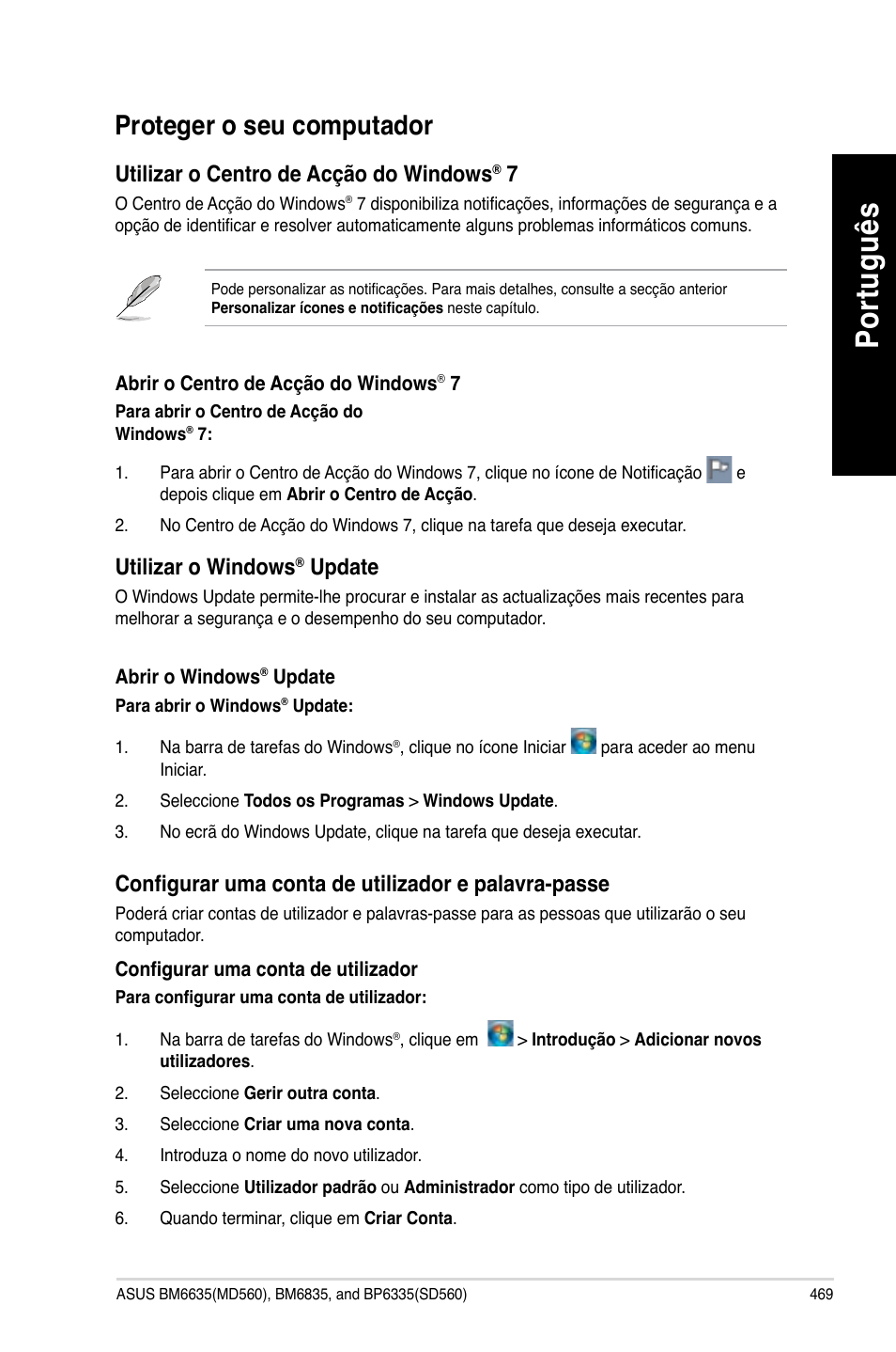 Proteger o seu computador, Po rtu gu ês po rtu gu ês | Asus BP6335 User Manual | Page 471 / 510