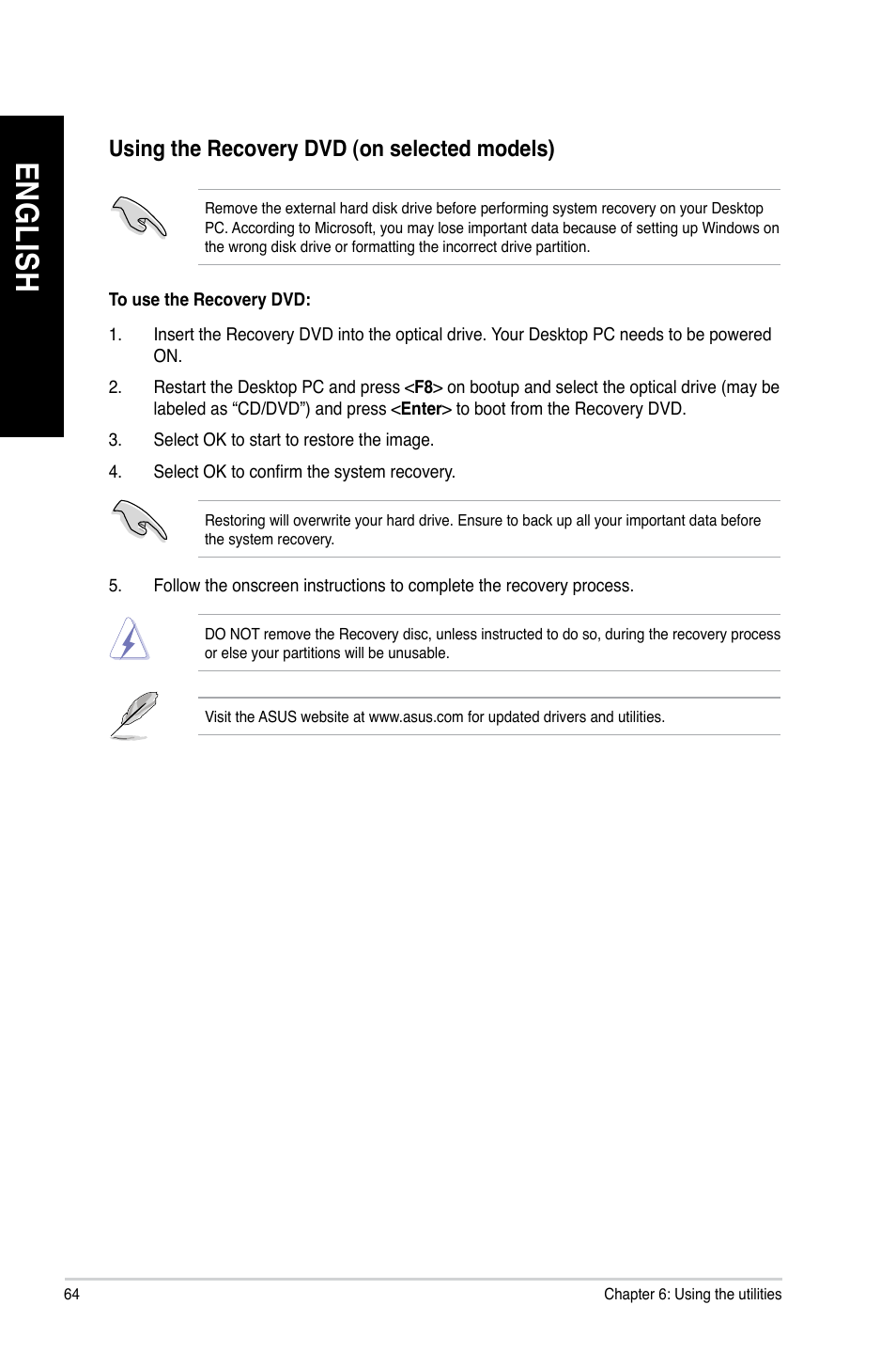 En gl is h en gl is h | Asus BP6335 User Manual | Page 66 / 510