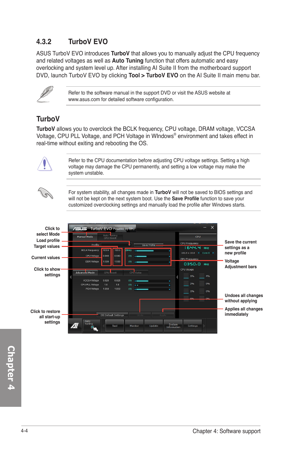 2 turbov evo, Turbov evo -4, Chapter 4 | Turbov | Asus P8Z77-V LE PLUS User Manual | Page 112 / 174