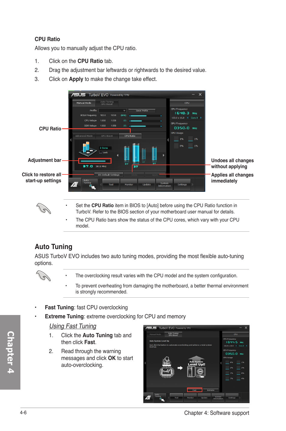 Chapter 4, Auto tuning | Asus P8Z77-V LE PLUS User Manual | Page 114 / 174