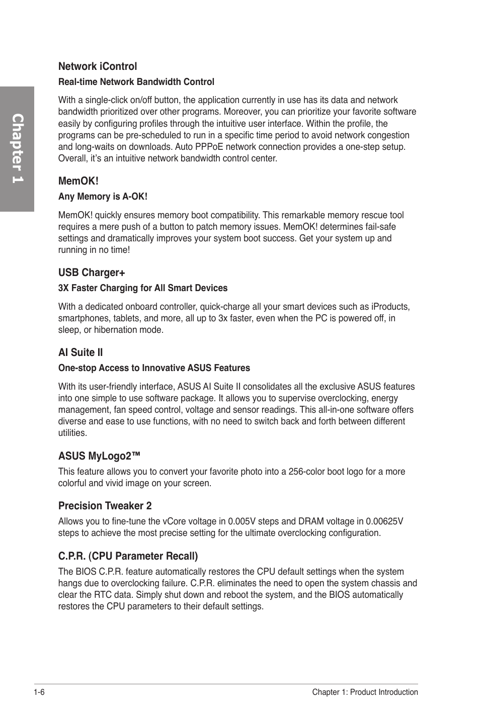 Chapter 1 | Asus P8Z77-V LE PLUS User Manual | Page 18 / 174