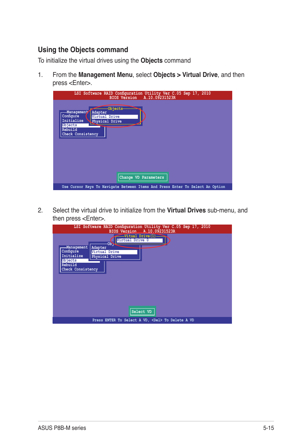 Using the objects command, Asus p8b-m series 5-15 | Asus P8B-MX User Manual | Page 101 / 150