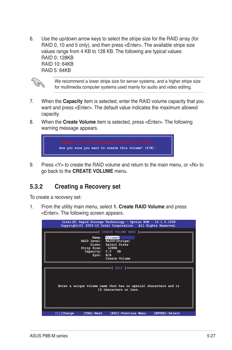 2 creating a recovery set, Creating a recovery set -27 | Asus P8B-MX User Manual | Page 113 / 150