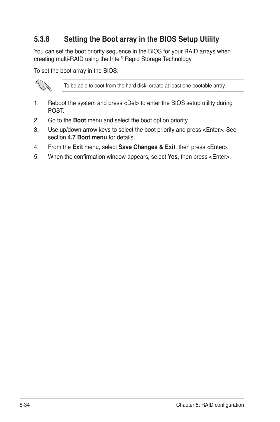 8 setting the boot array in the bios setup utility | Asus P8B-MX User Manual | Page 120 / 150