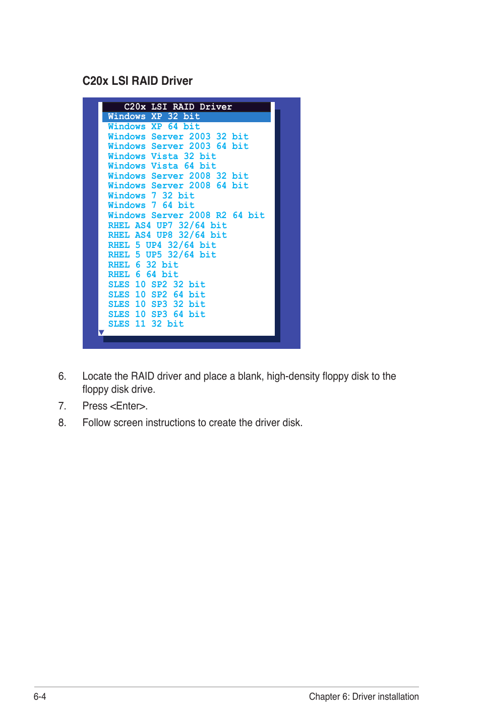 C20x lsi raid driver | Asus P8B-MX User Manual | Page 124 / 150