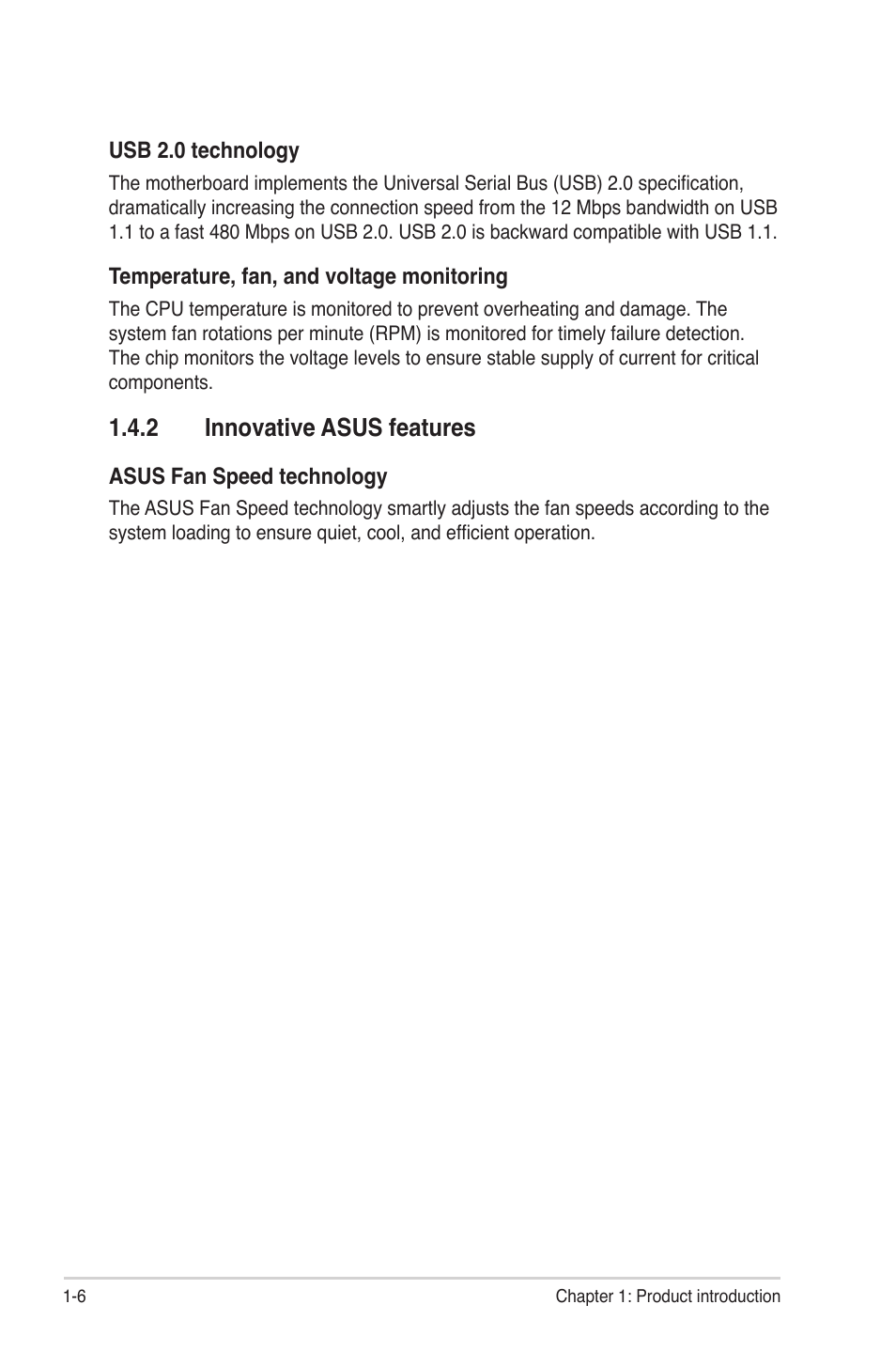 2 innovative asus features, Innovative asus features -6 | Asus P8B-MX User Manual | Page 18 / 150