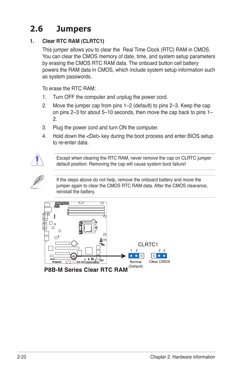 6 jumpers, Jumpers -22 | Asus P8B-MX User Manual | Page 40 / 150