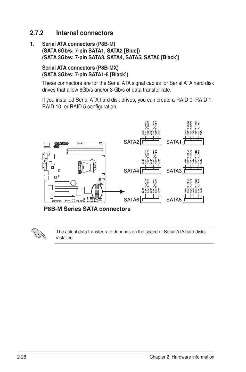 2 internal connectors, Internal connectors -28 | Asus P8B-MX User Manual | Page 46 / 150