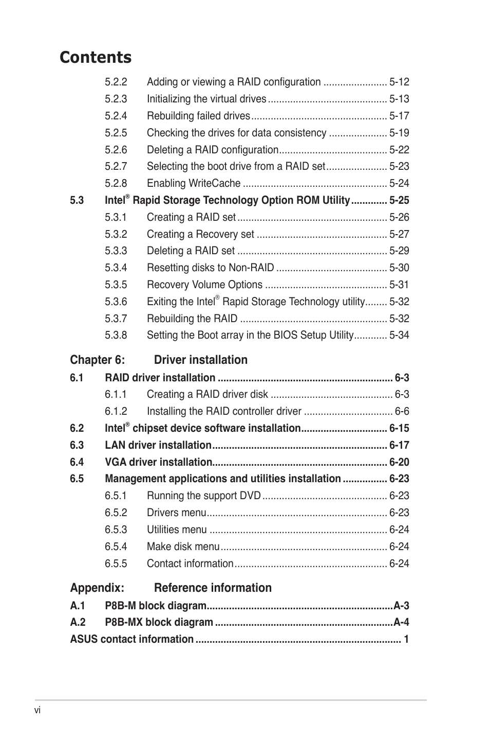 Asus P8B-MX User Manual | Page 6 / 150