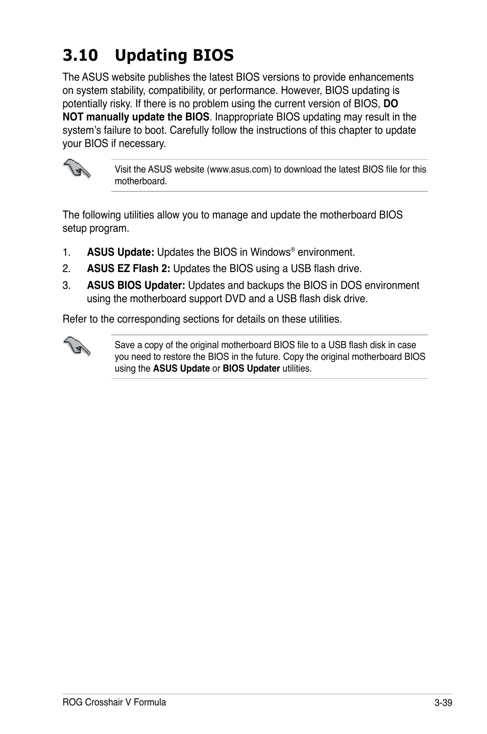 10 updating bios | Asus Crosshair V Formula/ThunderBolt User Manual | Page 123 / 193