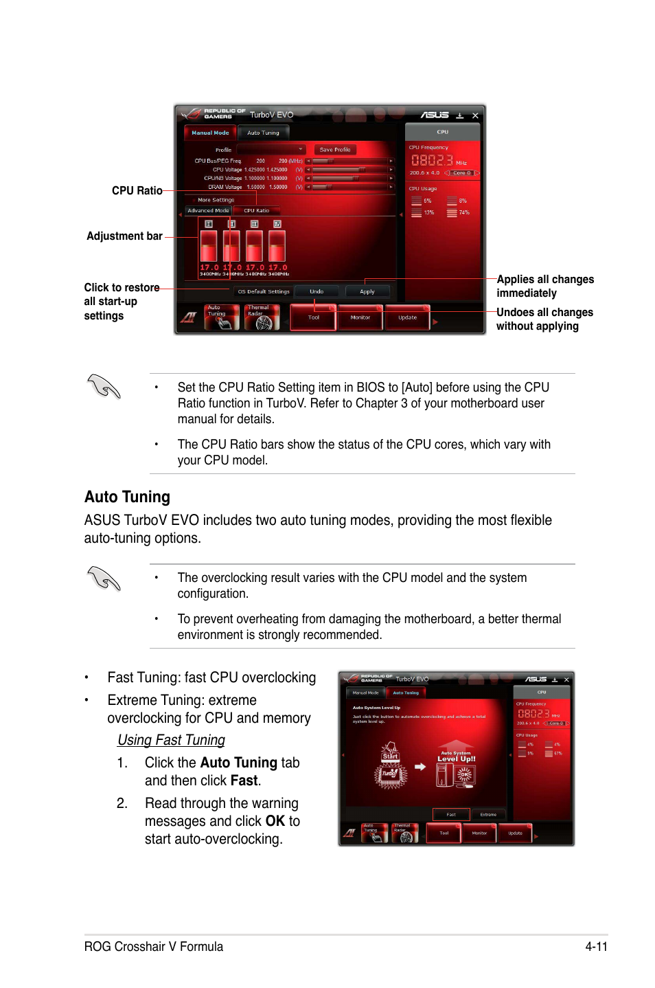 Auto.tuning | Asus Crosshair V Formula/ThunderBolt User Manual | Page 145 / 193