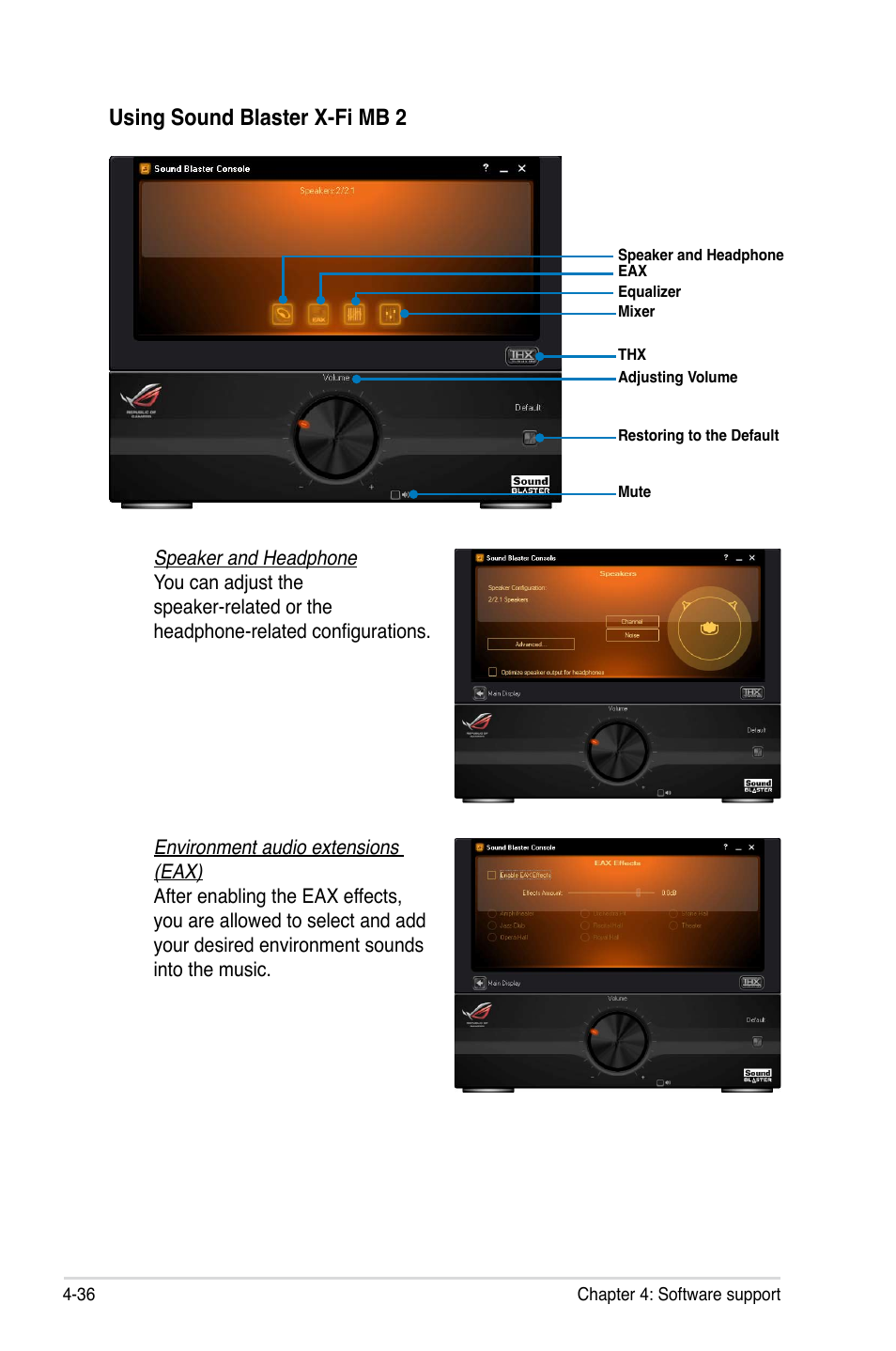 Using.sound.blaster.x-fi.mb.2 | Asus Crosshair V Formula/ThunderBolt User Manual | Page 170 / 193