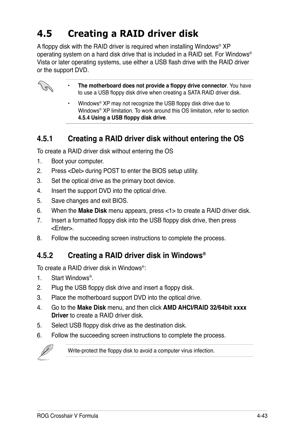 5 creating a raid driver disk, Creating.a.raid.driver.disk.in.windows | Asus Crosshair V Formula/ThunderBolt User Manual | Page 177 / 193