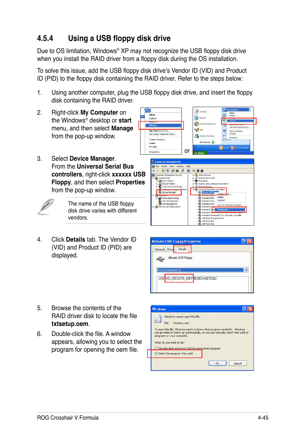 4 using a usb floppy disk drive | Asus Crosshair V Formula/ThunderBolt User Manual | Page 179 / 193