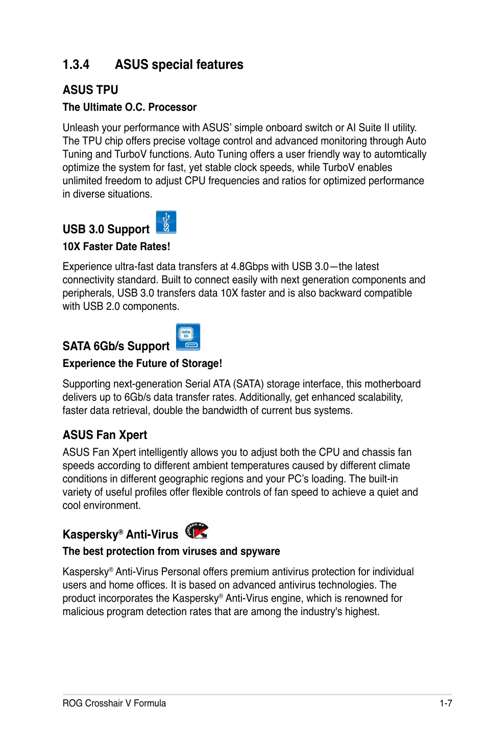 Asus.special.features | Asus Crosshair V Formula/ThunderBolt User Manual | Page 27 / 193