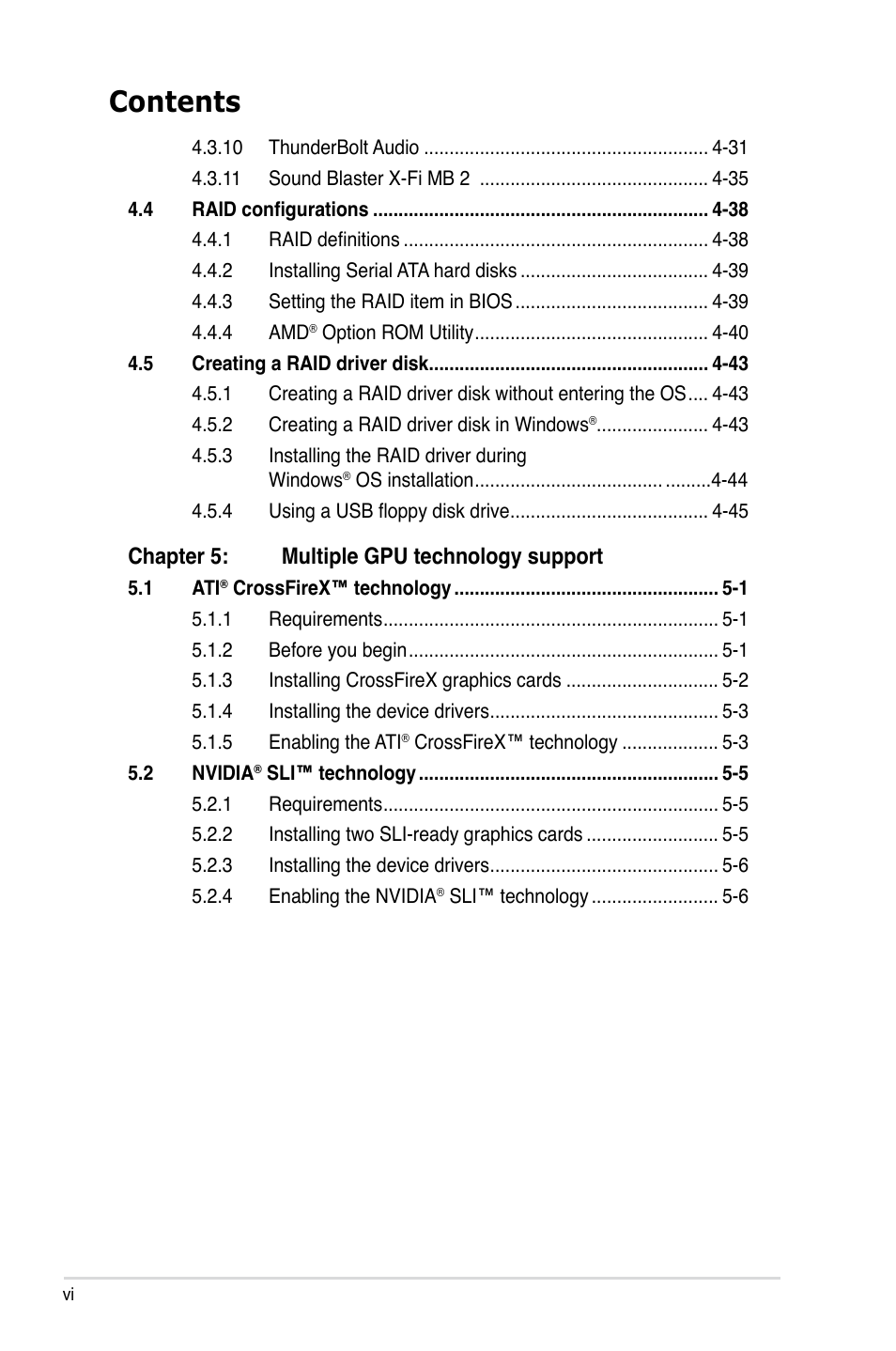 Asus Crosshair V Formula/ThunderBolt User Manual | Page 6 / 193