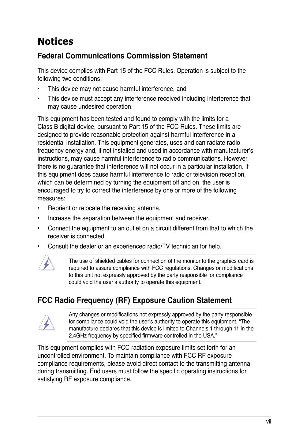 Notices | Asus Crosshair V Formula/ThunderBolt User Manual | Page 7 / 193