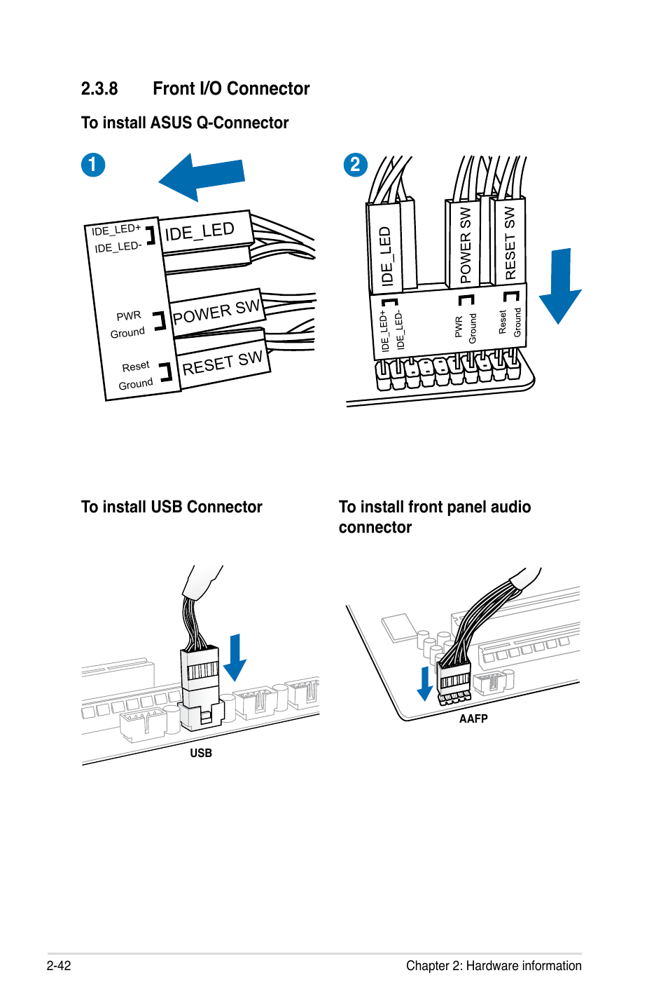 Front.i/o.connector, Ide_led | Asus Crosshair V Formula/ThunderBolt User Manual | Page 72 / 193