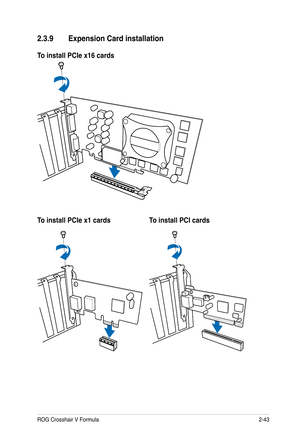 Expension.card.installation | Asus Crosshair V Formula/ThunderBolt User Manual | Page 73 / 193