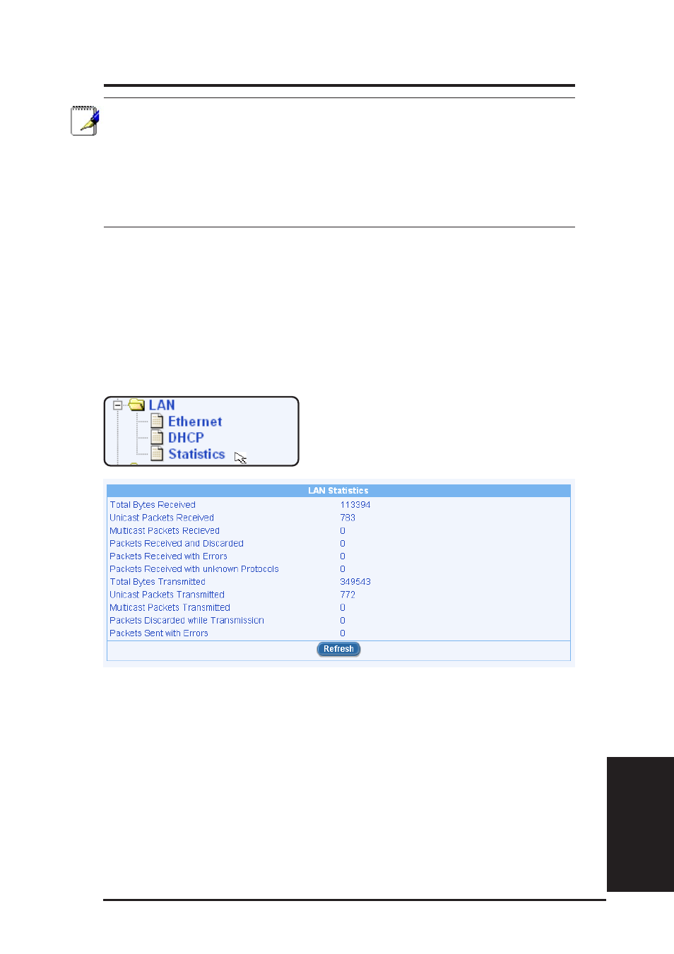 4 viewing lan statistics, Chapter 6 | Asus SL6000 User Manual | Page 44 / 137