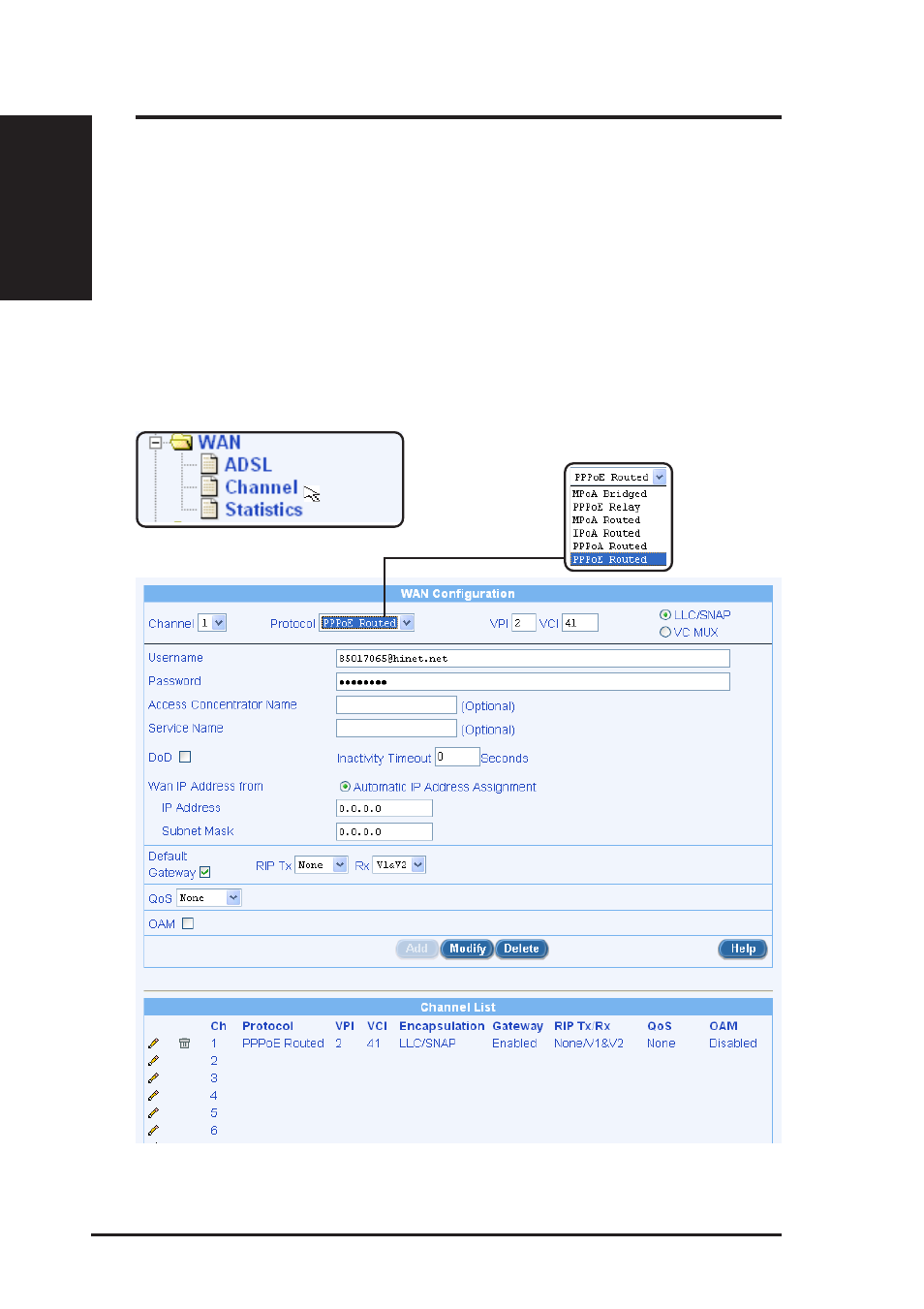 4 pppoa routed and pppoe routed, Chapter 7 | Asus SL6000 User Manual | Page 47 / 137