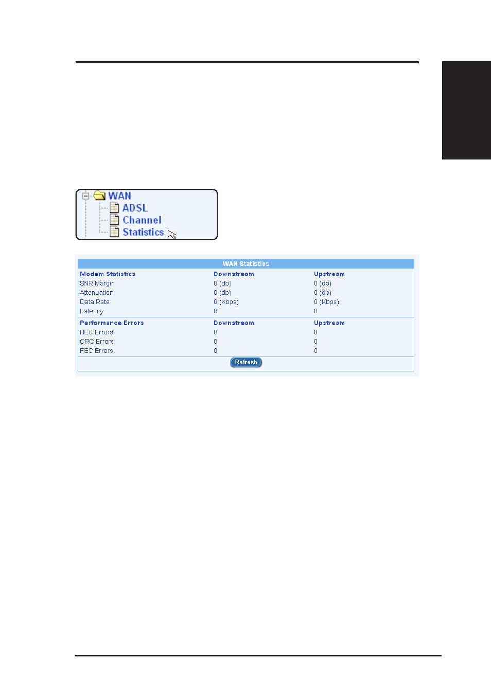 3 viewing wan/adsl statistics, Chapter 7 | Asus SL6000 User Manual | Page 48 / 137