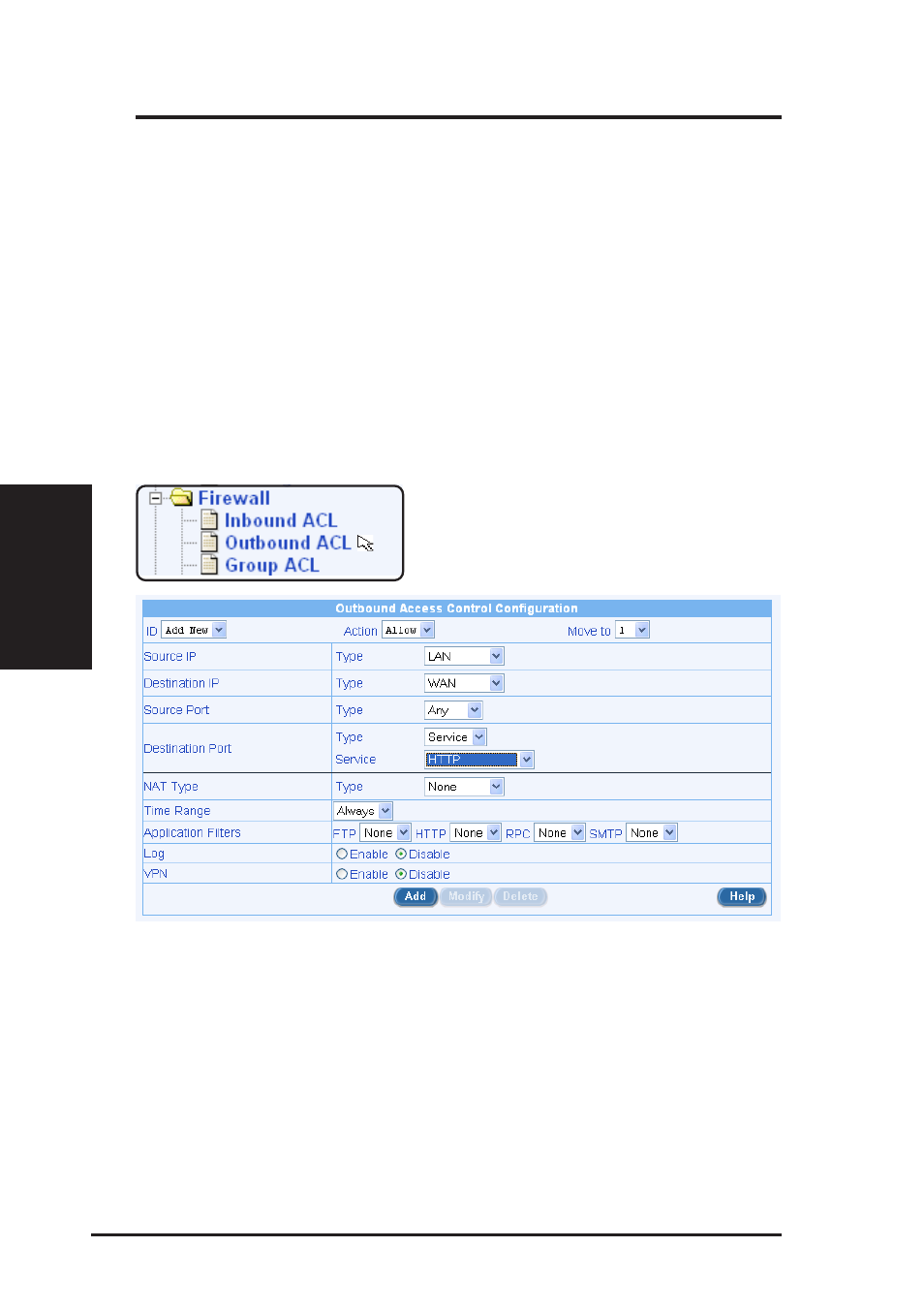 4 configuring outbound acl rules, Chapter 9 | Asus SL6000 User Manual | Page 63 / 137