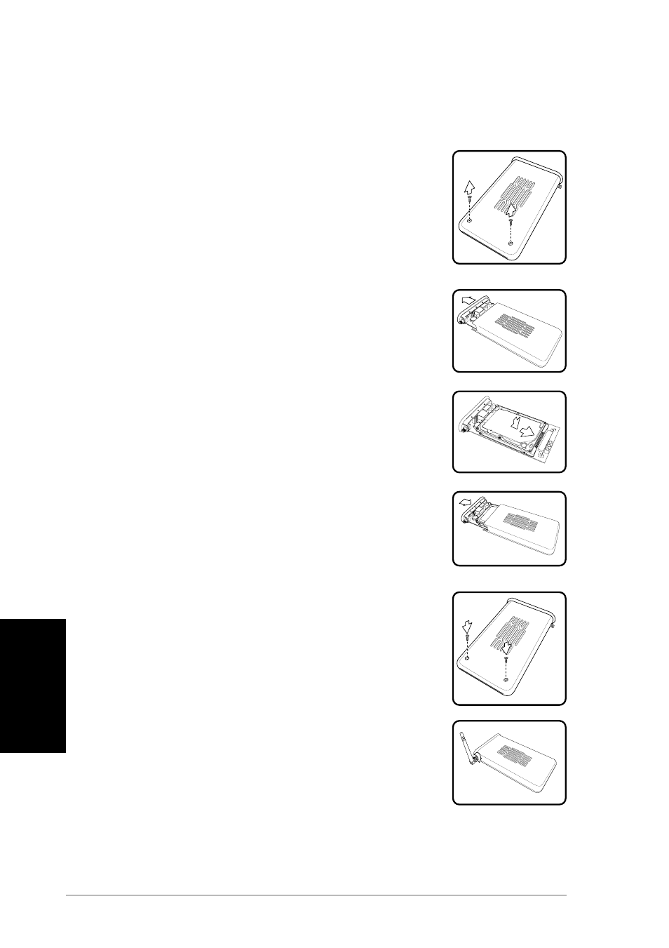 Configuración de wl-hdd2.5, Instalación de un disco duro | Asus WL-HDD2.5 User Manual | Page 60 / 84