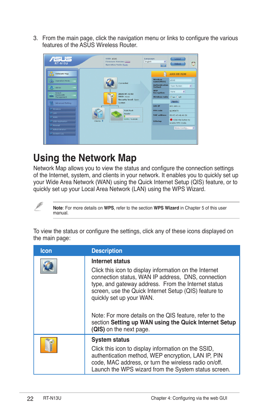 Using the network map | Asus RT-N13U User Manual | Page 22 / 61