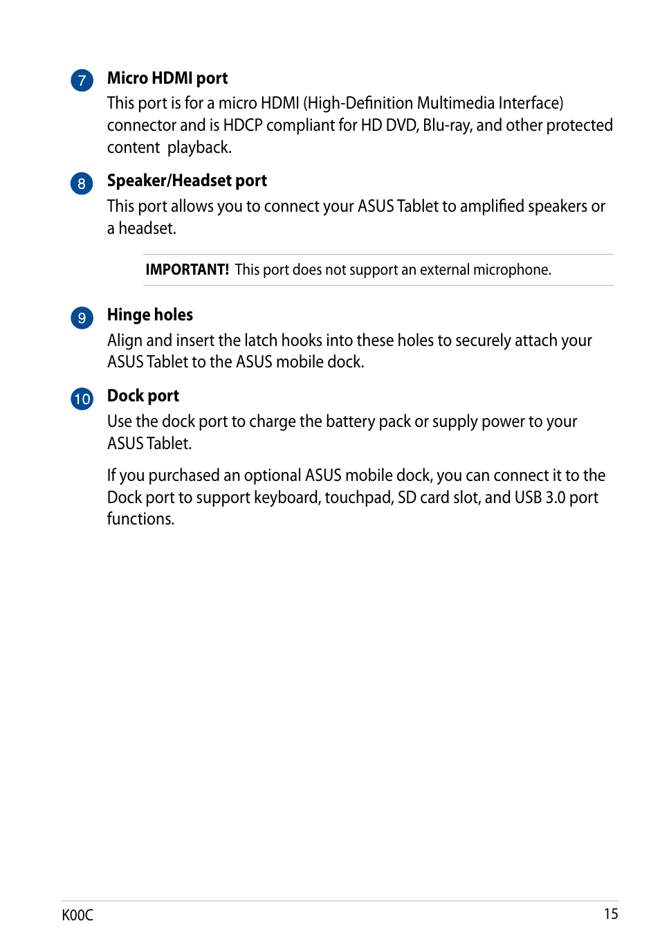 Asus Transformer Pad (TF701T) User Manual | Page 15 / 102