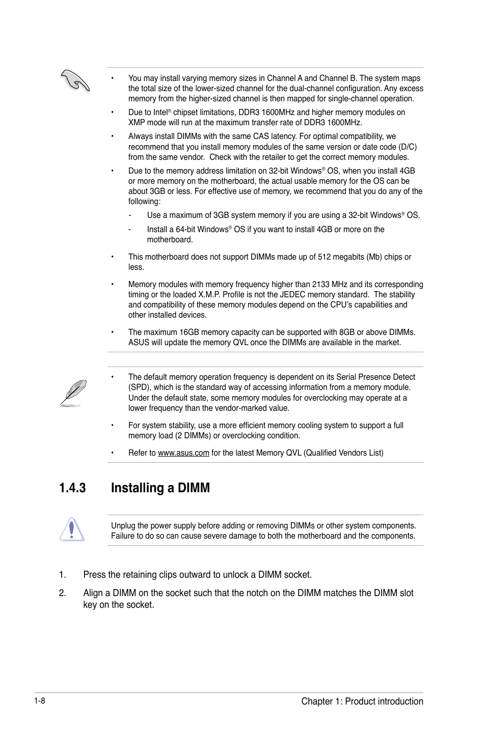3 installing a dimm | Asus H81M-E User Manual | Page 16 / 48