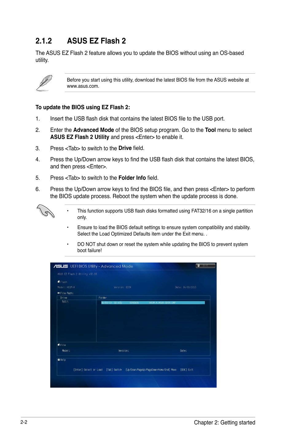 2 asus ez flash 2 | Asus H81M-E User Manual | Page 32 / 48