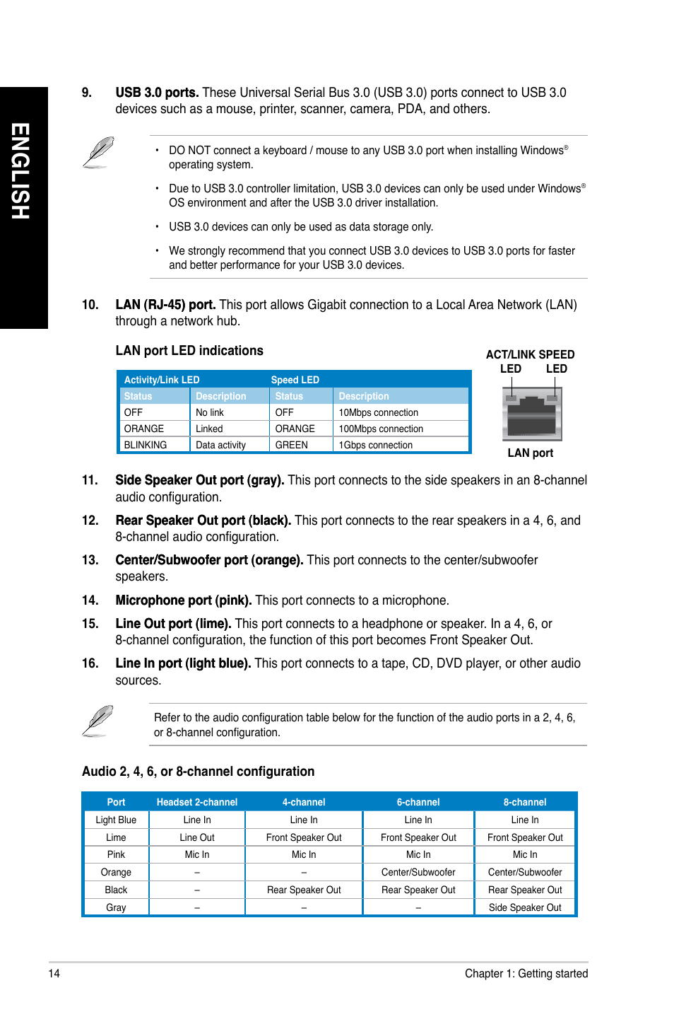En gl is h en gl is h en gl is h en gl is h | Asus CG8270 User Manual | Page 14 / 76