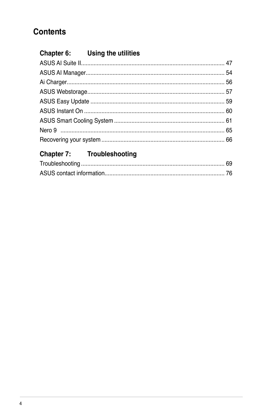 Asus CG8270 User Manual | Page 4 / 76