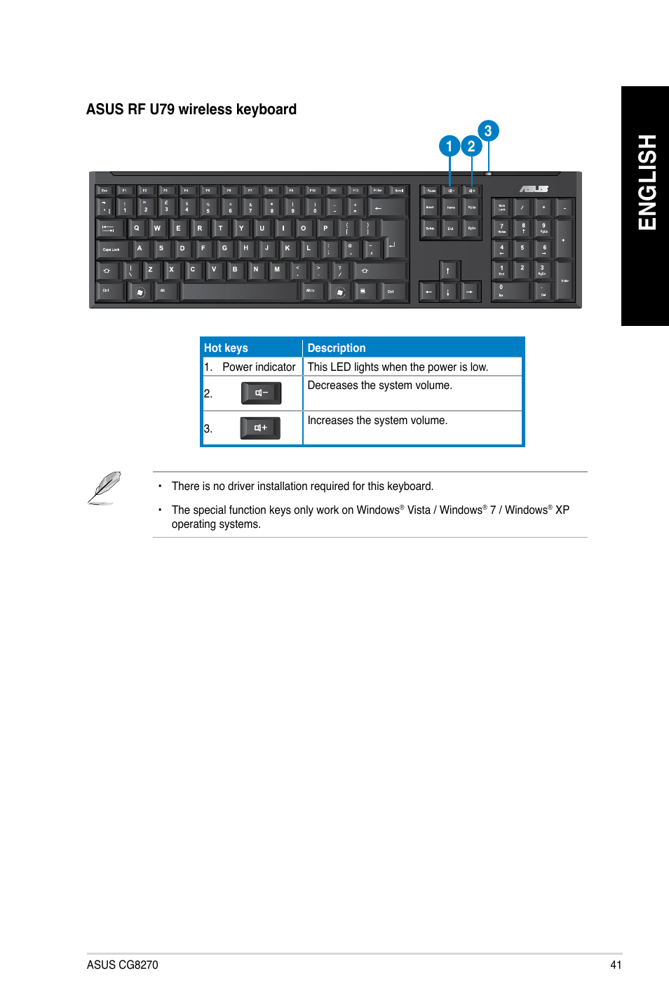 En gl is h en gl is h | Asus CG8270 User Manual | Page 41 / 76