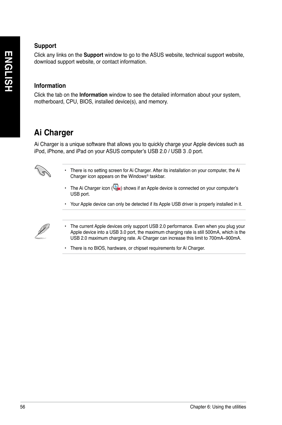 Ai charger, En gl is h en gl is h en gl is h en gl is h | Asus CG8270 User Manual | Page 56 / 76