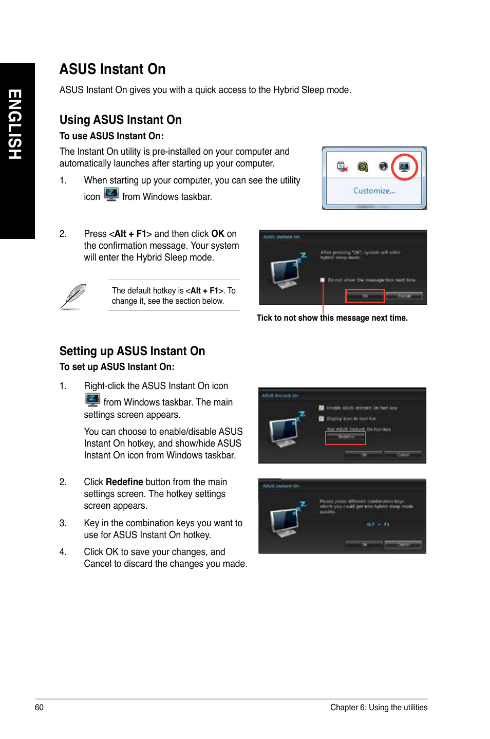 Asus instant on, En gl is h en gl is h en gl is h en gl is h | Asus CG8270 User Manual | Page 60 / 76