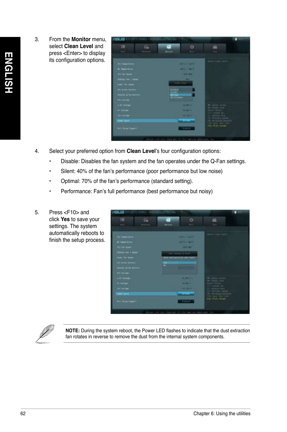 En gl is h en gl is h en gl is h en gl is h | Asus CG8270 User Manual | Page 62 / 76