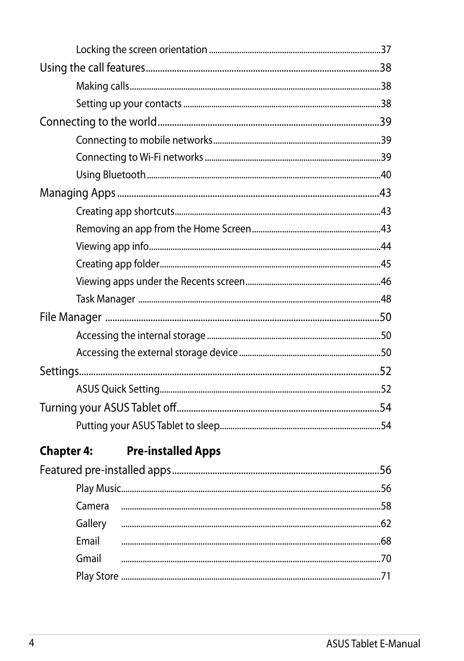 Asus Fonepad 7 User Manual | Page 4 / 102