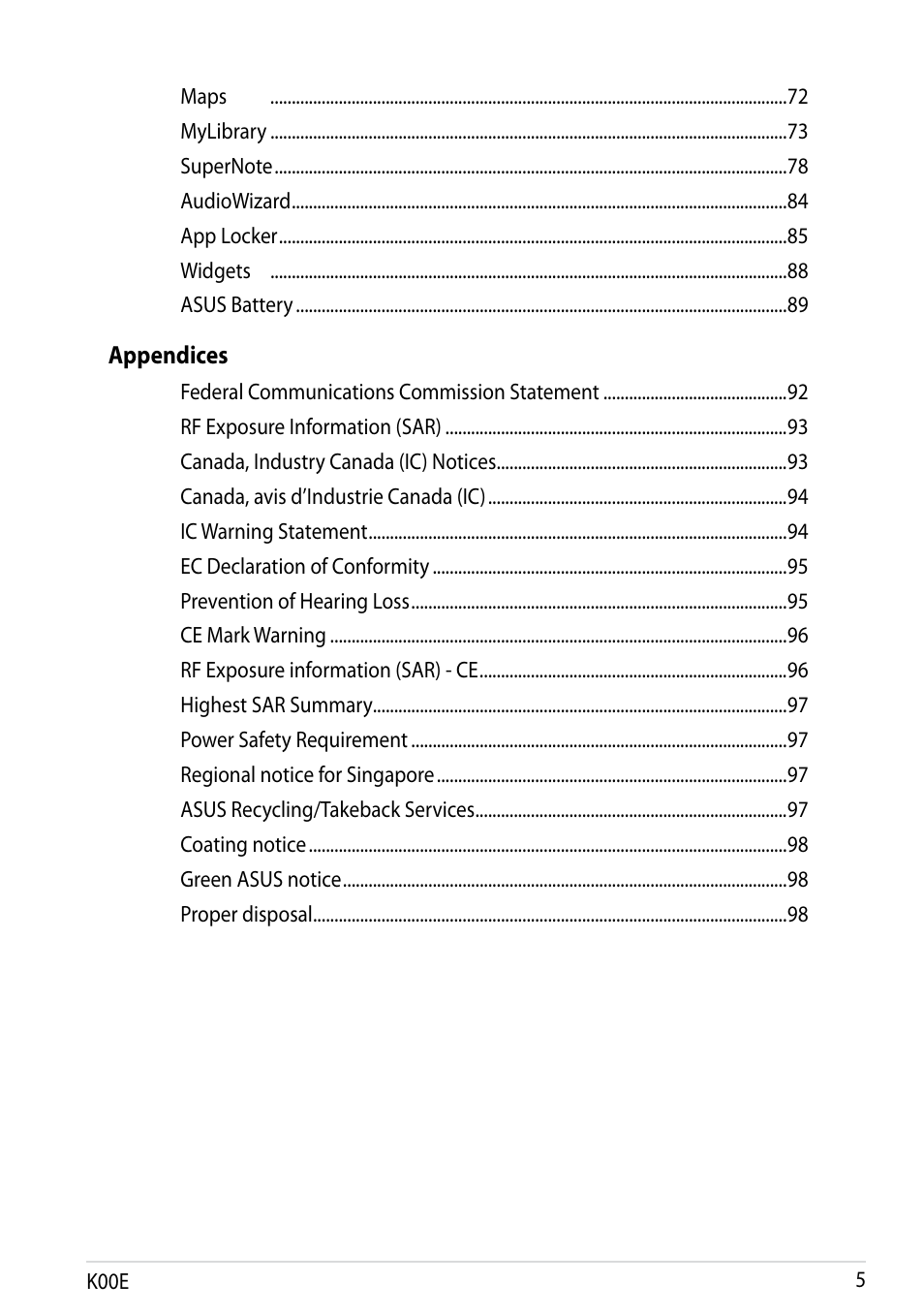 Asus Fonepad 7 User Manual | Page 5 / 102