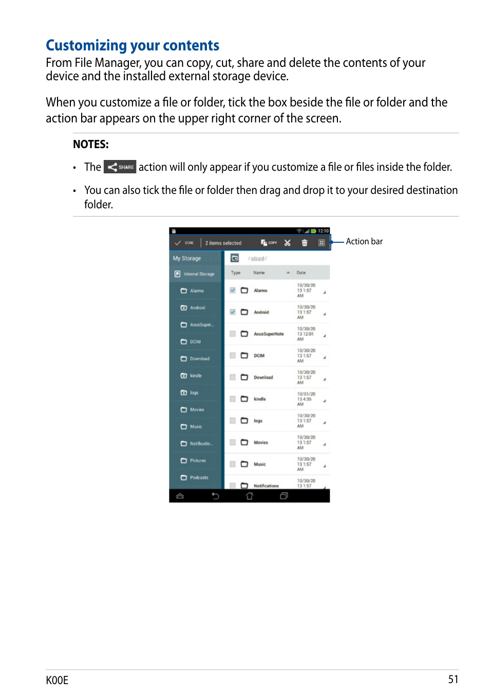 Customizing your contents | Asus Fonepad 7 User Manual | Page 51 / 102