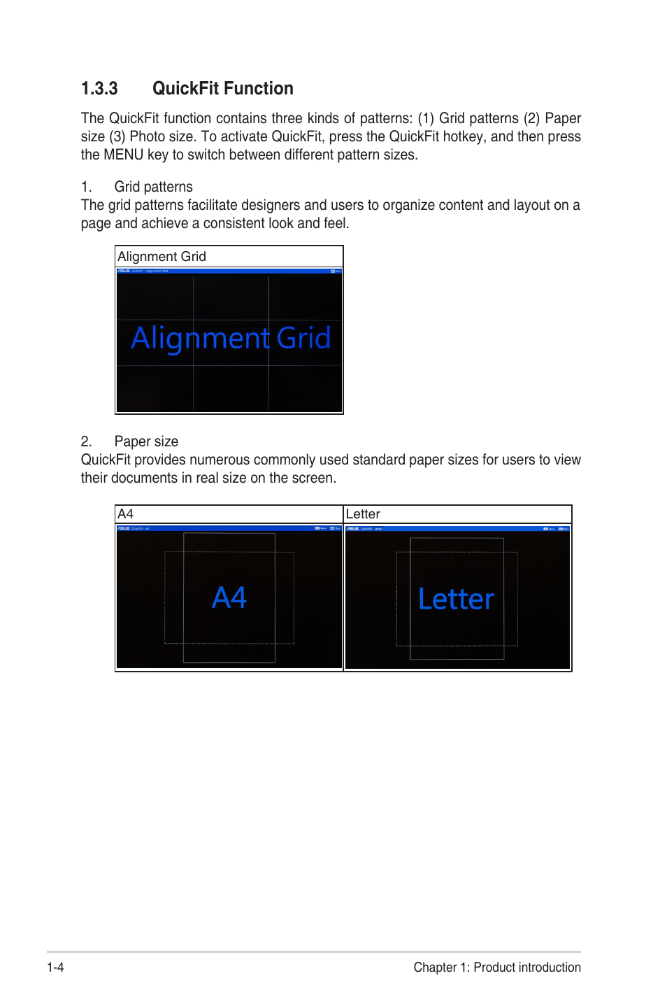 3 quickfit function, Quickfit function -4, Quickfit.function | Asus VS24AH User Manual | Page 12 / 24