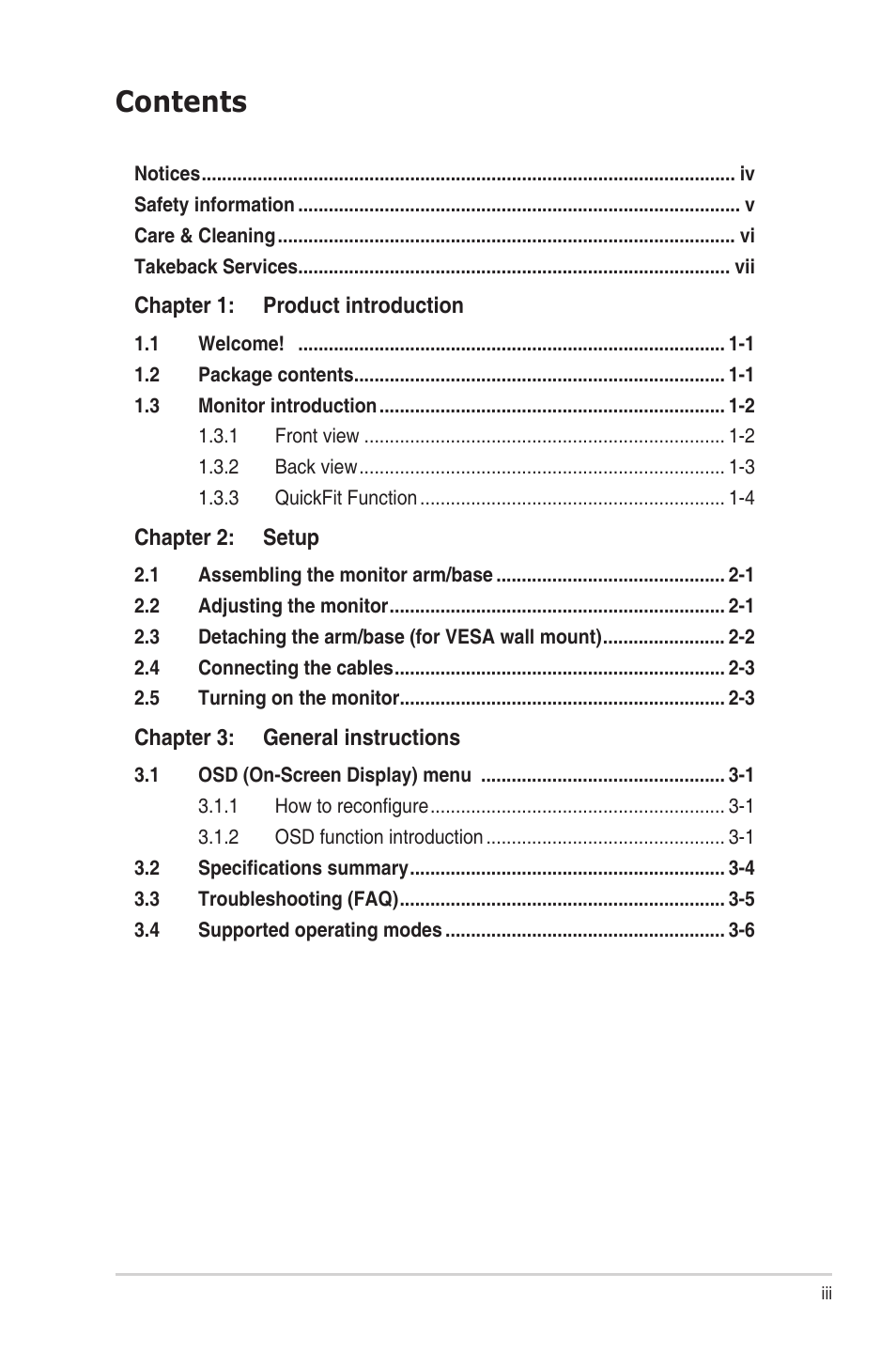 Asus VS24AH User Manual | Page 3 / 24