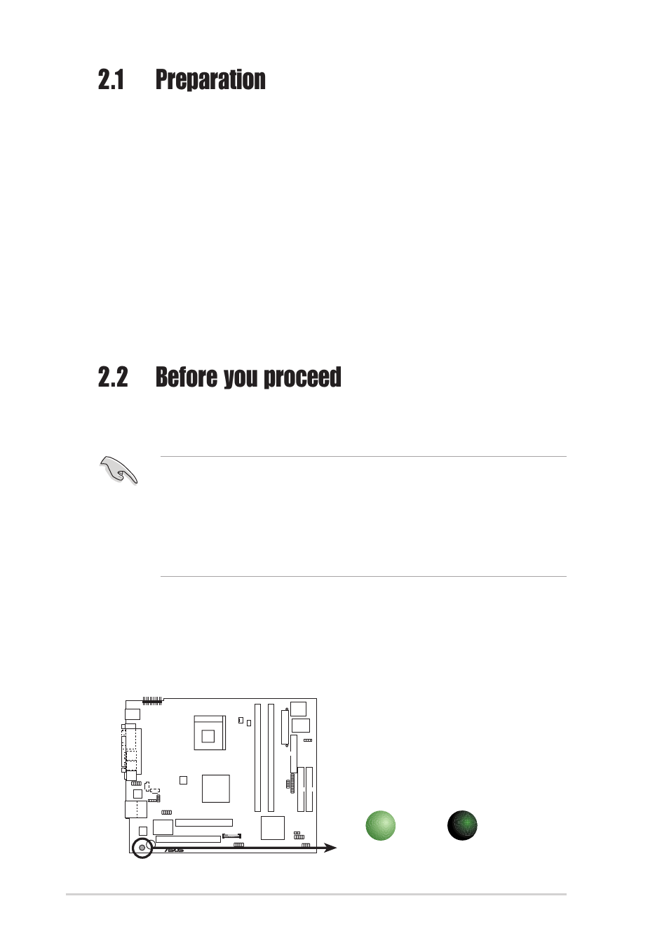 1 preparation, 2 before you proceed, Basic components to install | Tool | Asus T2-R User Manual | Page 18 / 94