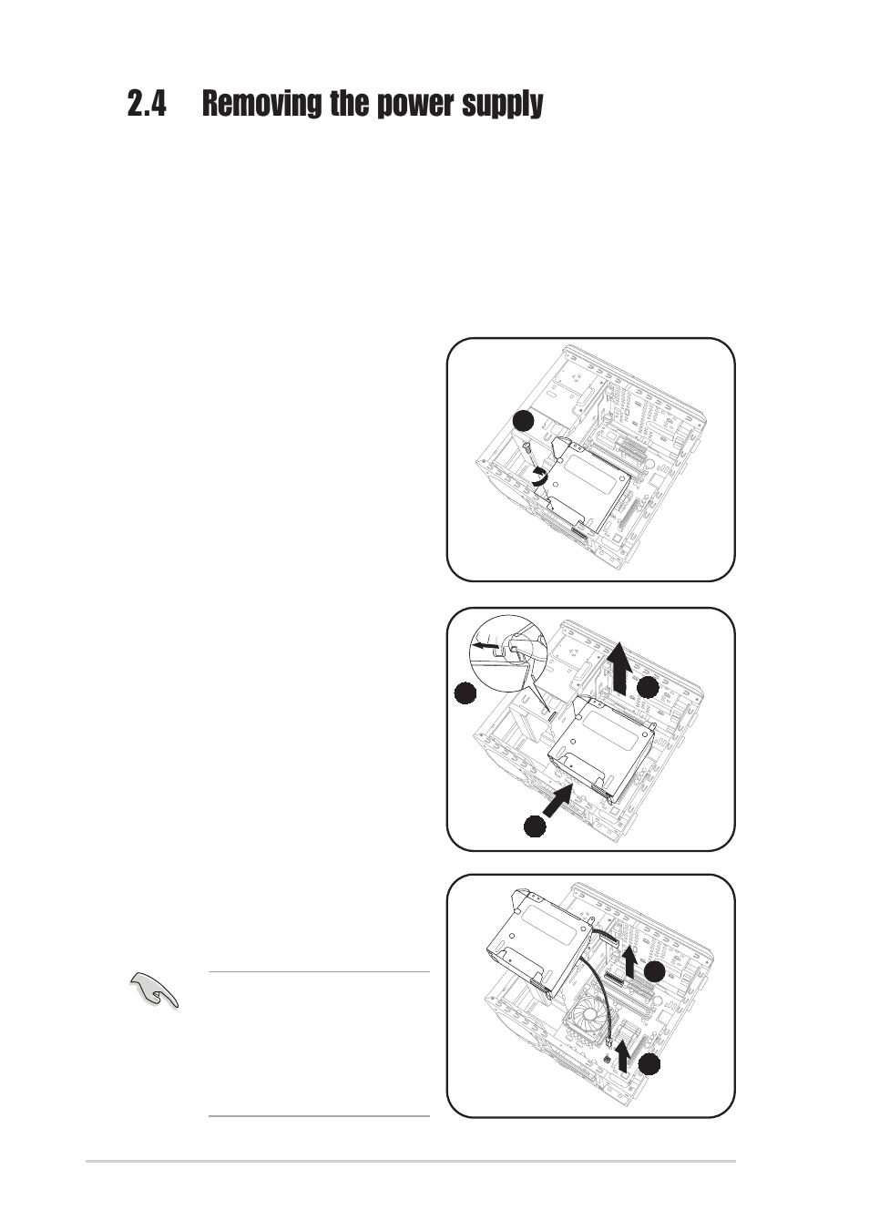 4 removing the power supply | Asus T2-R User Manual | Page 20 / 94