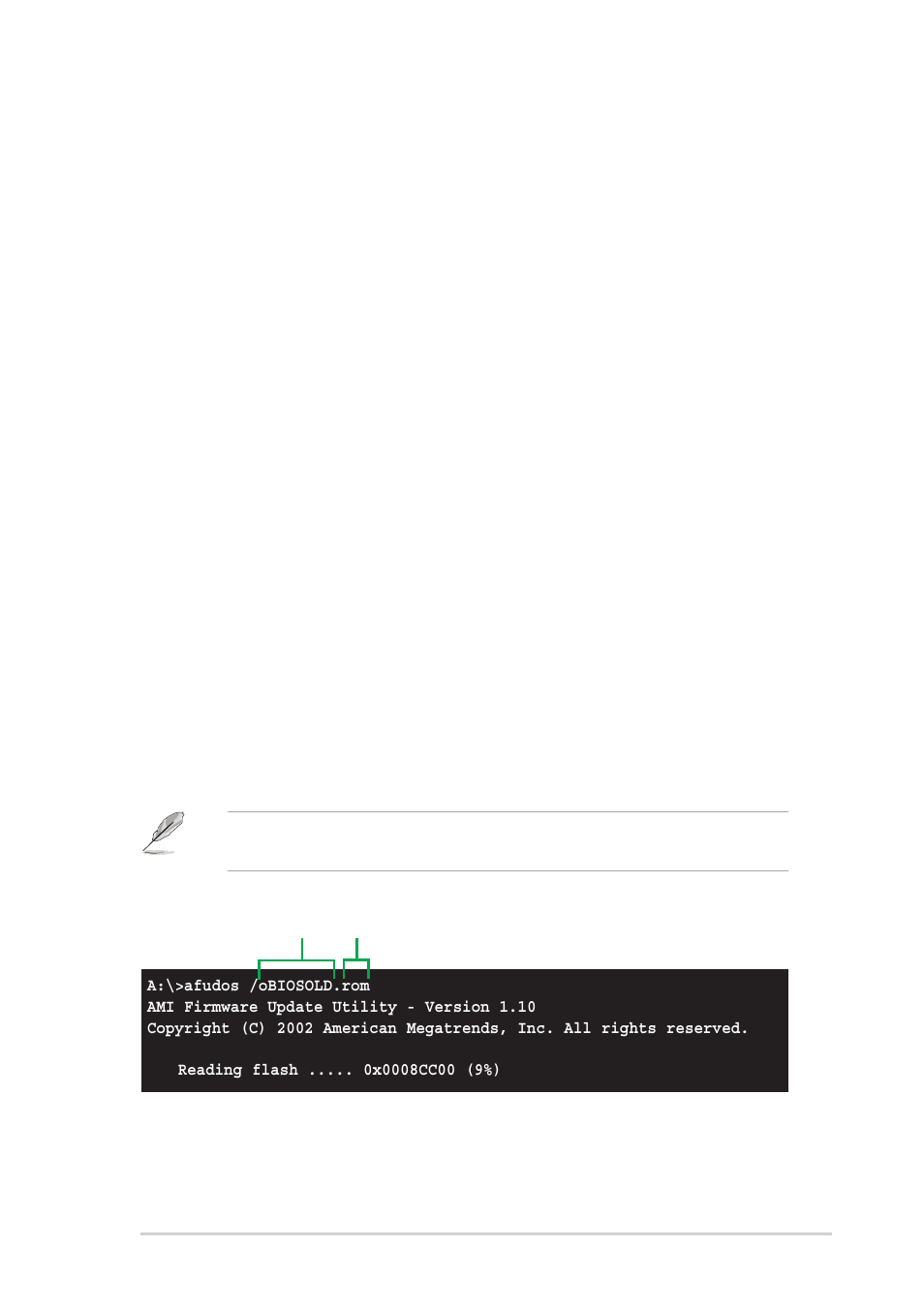 2 using afudos to copy the current bios | Asus T2-R User Manual | Page 61 / 94