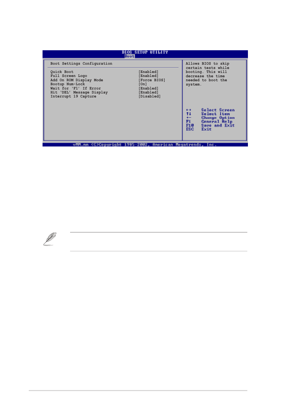 2 boot settings configuration, Add on rom display mode [force bios, Bootup num-lock [on | Wait for ‘f1’ if error [enabled, Hit ‘del’ message display [enabled, Quick boot [enabled, Full screen logo [enabled, 88 chapter 5: bios setup | Asus T2-R User Manual | Page 88 / 94